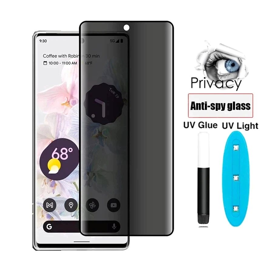 Tempered Glass UV Anti Spy Full Curved Oppo Reno 12 12 Pro 11 11 Pro 10 10 Pro 5G Anti Gores Hp Oppo