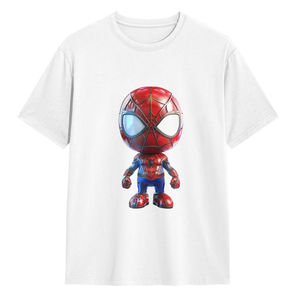 Marvel kaos distro Indonesian Youth Vitality, Spider-Man Cartoon Tee Unisex mahasiswa new ins Trendy