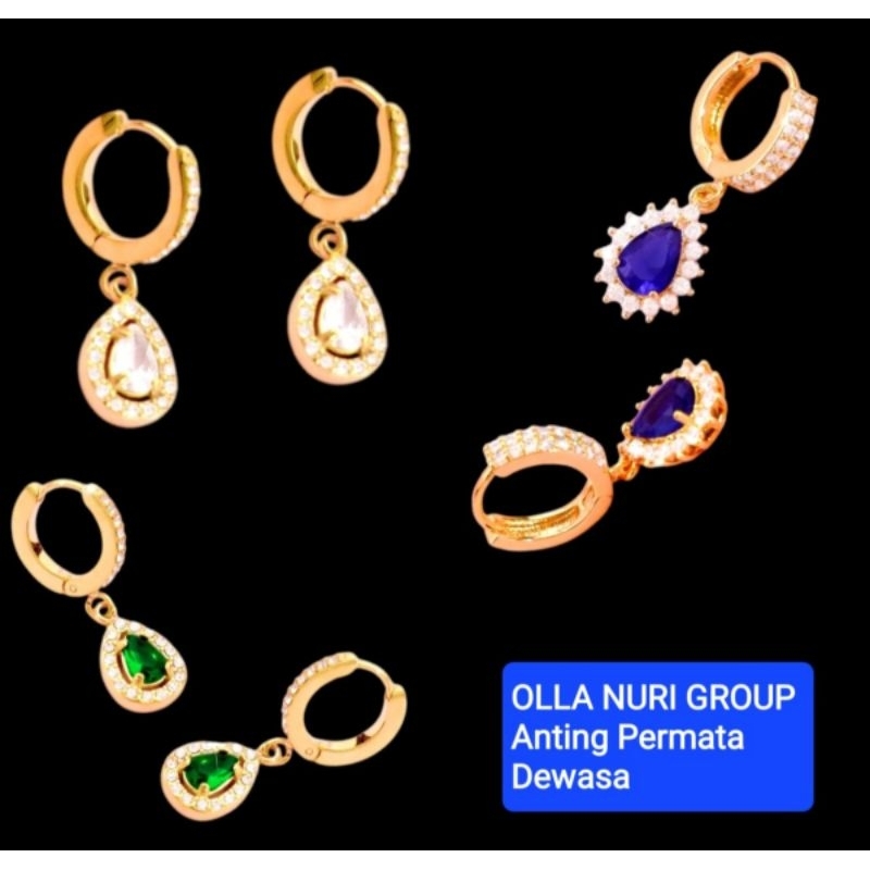 Anting Permata Emas Muda kadar 15% (2,6 GRAM SEPASANG)