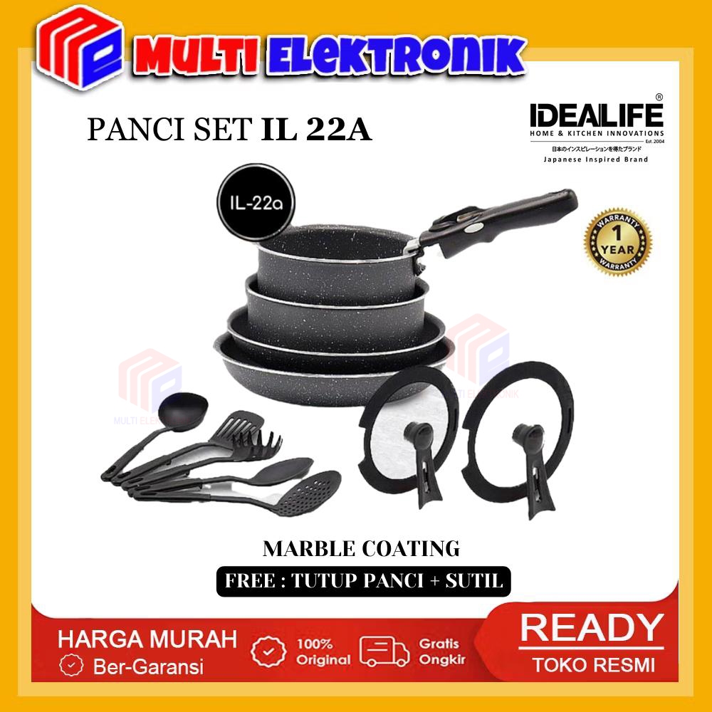IDEALIFE Panci Set / Granite Cookware Set / IL-22A