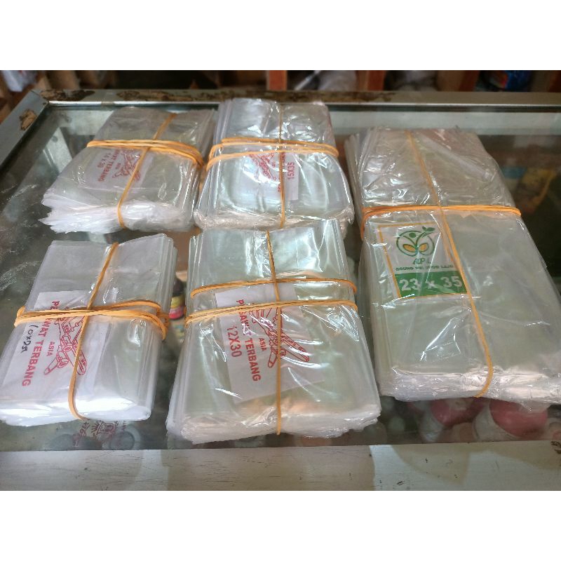 Plastik bening AA tipis berbagai ukuran per KG / plastik sayur 10x25, 12x30, 14x30, 15x35, 23x35