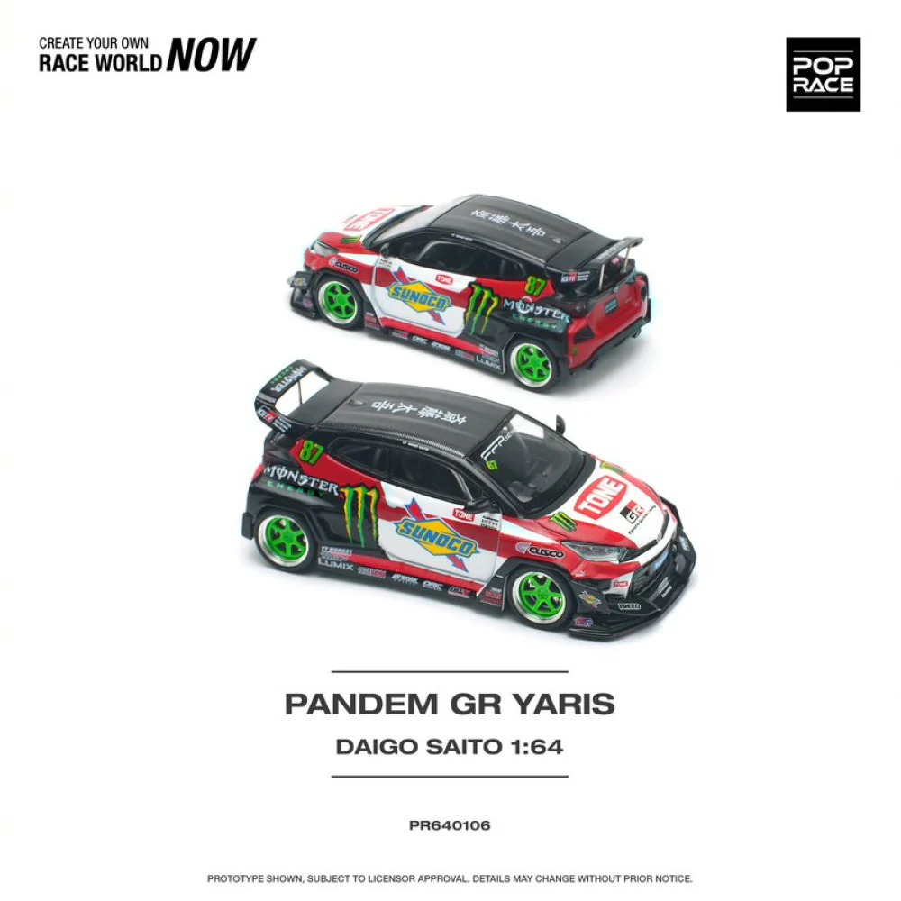 PR640106 - Pop Race 1/64 PANDEM GR YARIS DAIGO SAITO