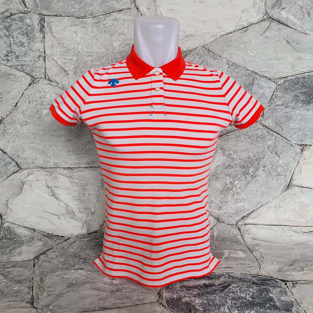 Baju Kaos Polo Wanita / Anak DESCENTE - Size S / LD 44 cm - Original - Second