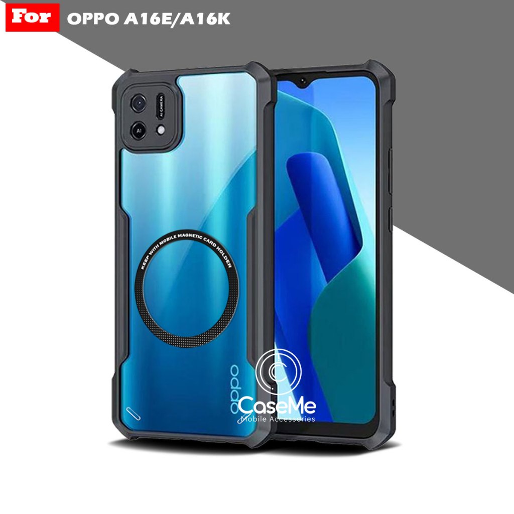 Case Oppo A16E A16K Softcase Fushion Magnetic Ring Transparan Magsafe Casing Terbaru