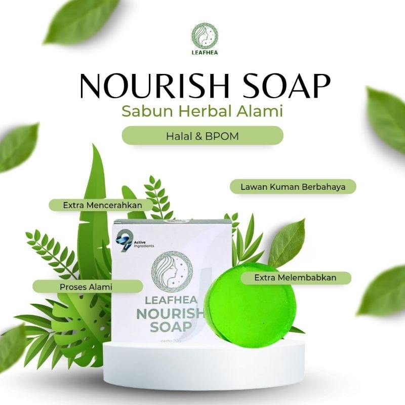 Sabun Leafhea Nourish Soap BPOM HALAL / Sabun Collagen Pencerah Wajah / Atasi Kusam & Jerawat / Menc