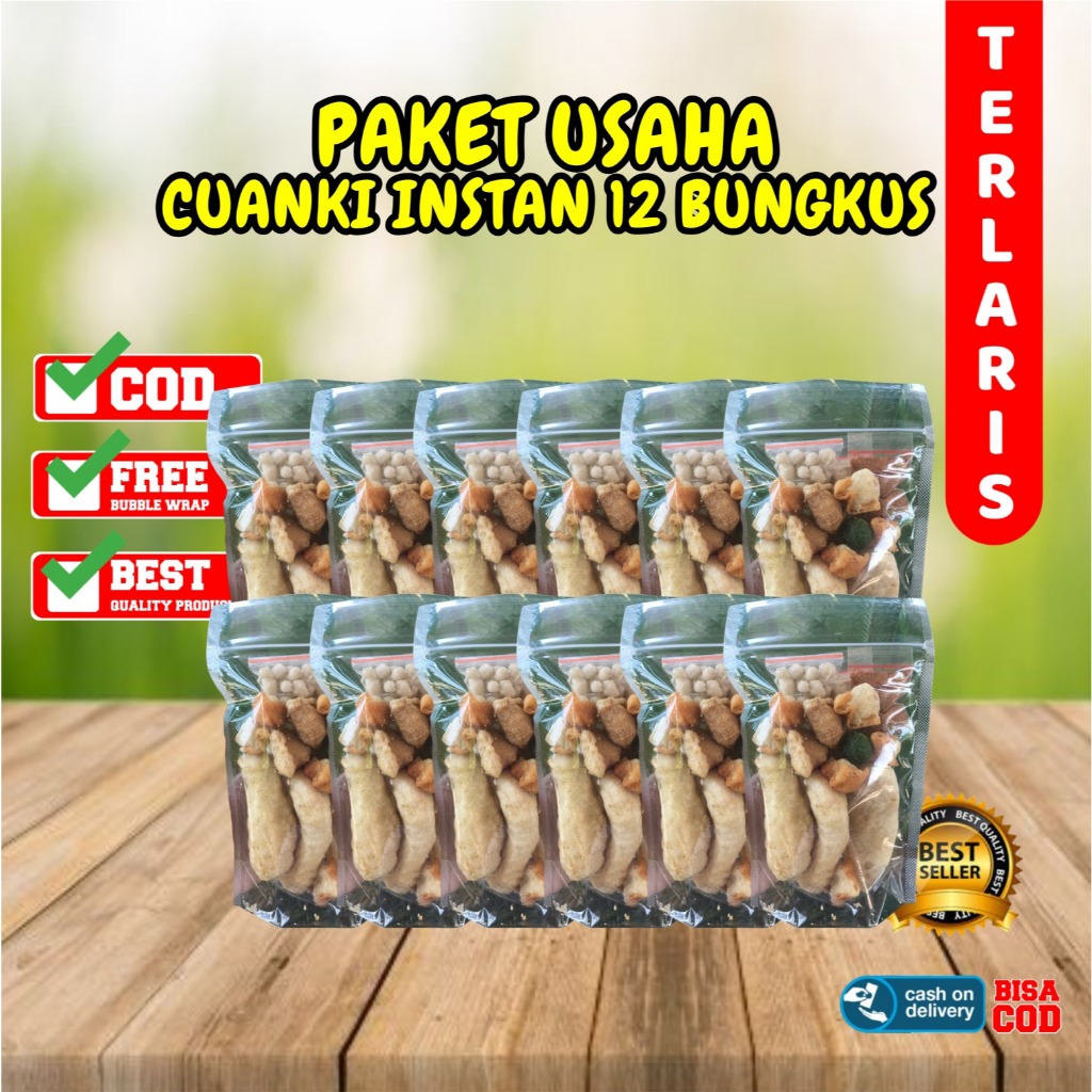 

CUANKI INSTAN ISI 12 BUNGKUS PAKET USAHA/Baso aci isi 12pcs / baso Aci isi 12pcs murah
