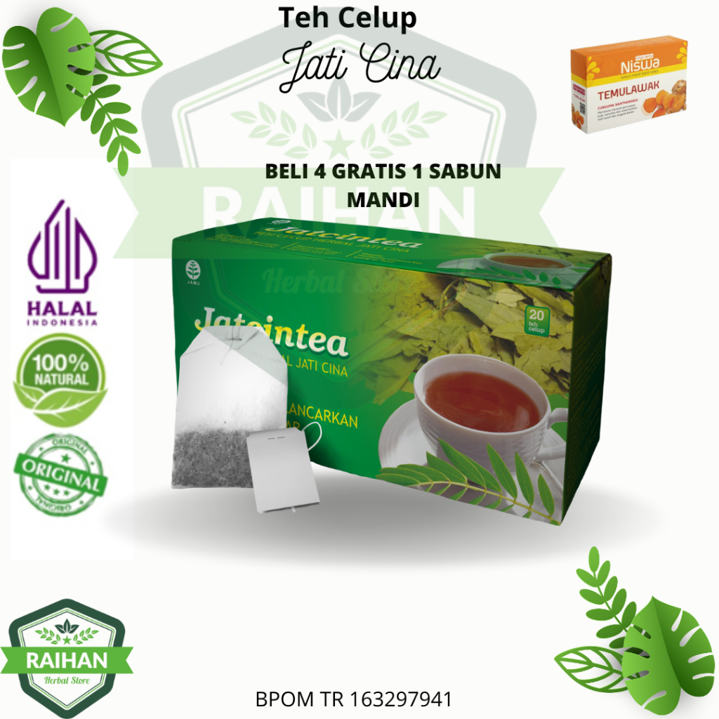 

Teh Herbal Jati Cina Griya Herba isi 20 kantong Teh celup Herbal alami untuk menurunkan lemak tubuh Halal BPOM