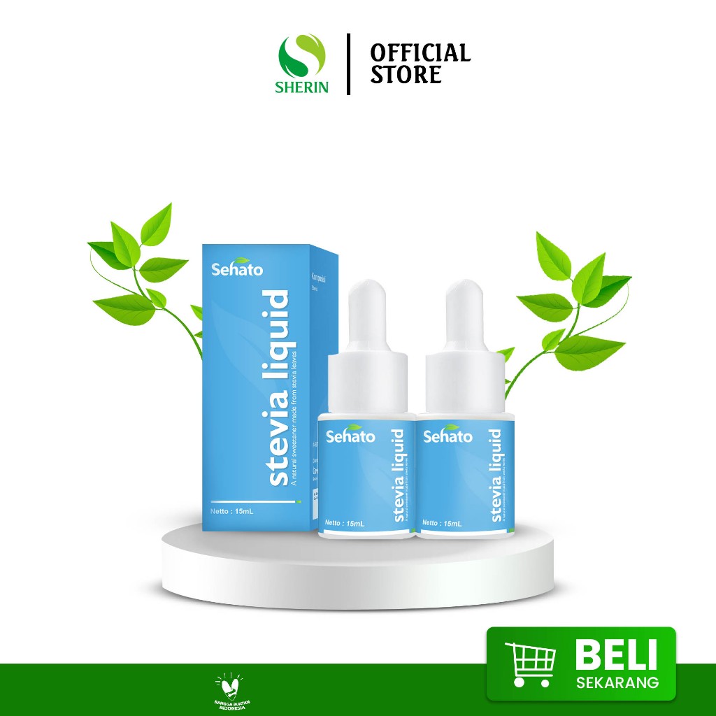 

PROMO 2PCS Sehato Liquid Stevia Pemanis Alami (Pengganti Gula dengan 0 Kalori) 15ml 100% alami BPOM