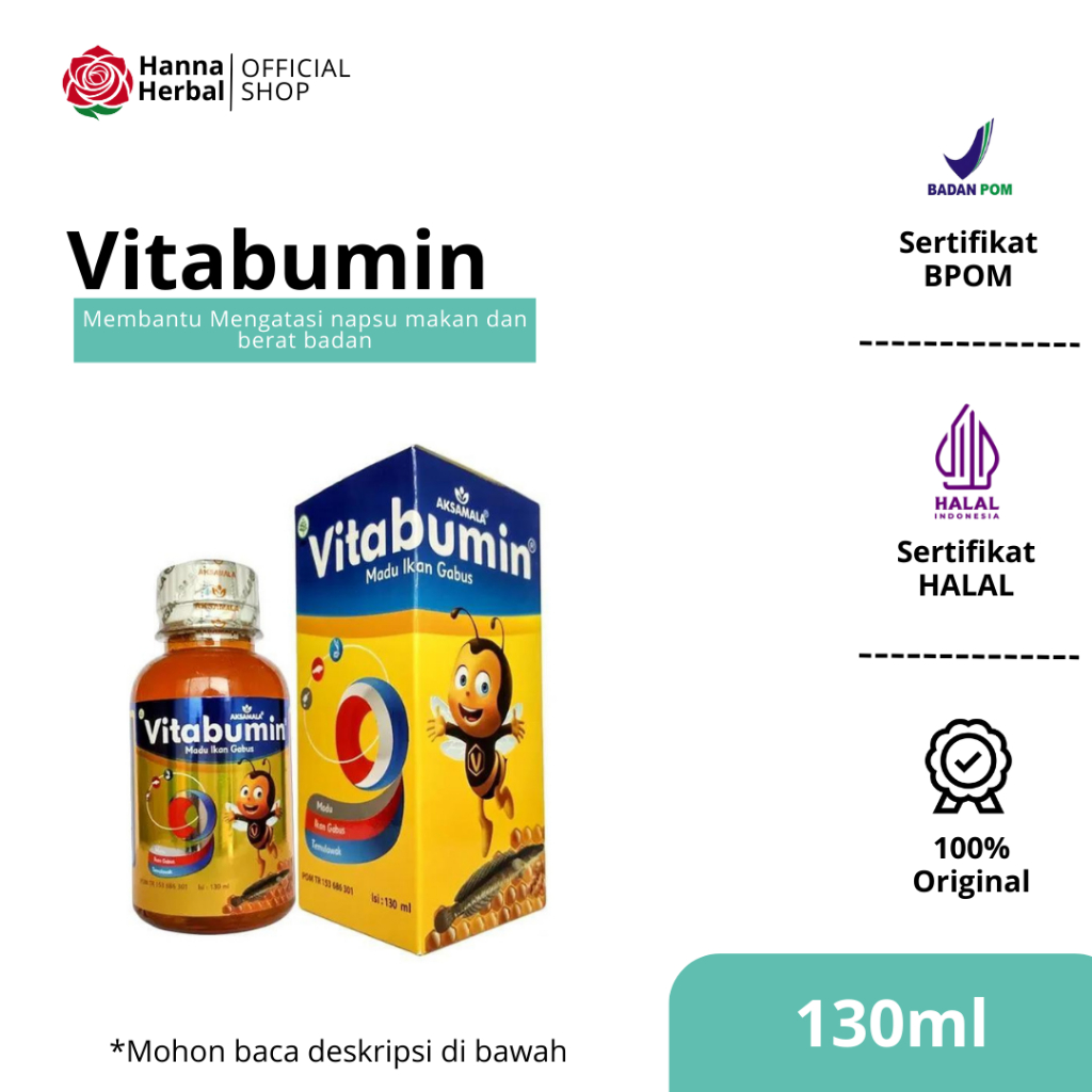

Vitabumin Madu Ikan Gabus Temulawak Aksamala ASLI