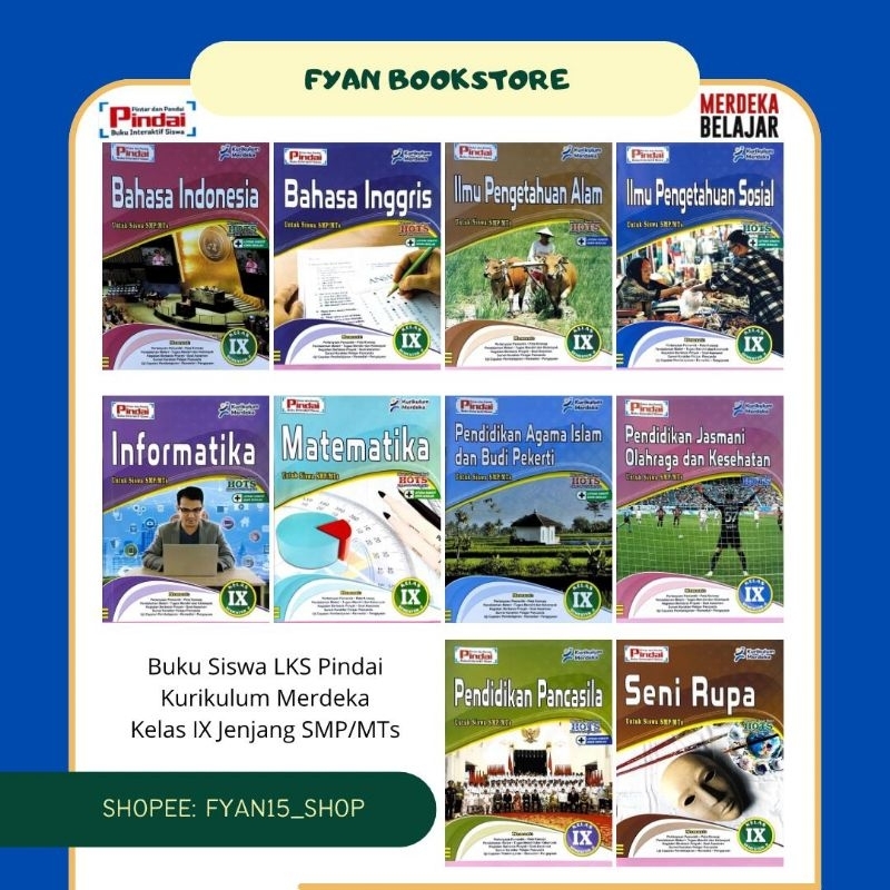 Fyan Book Store: Buku LKS Pindai untuk Siswa SMP/MTs Kelas 9 Semester 2 Kurikulum Merdeka Penerbit C
