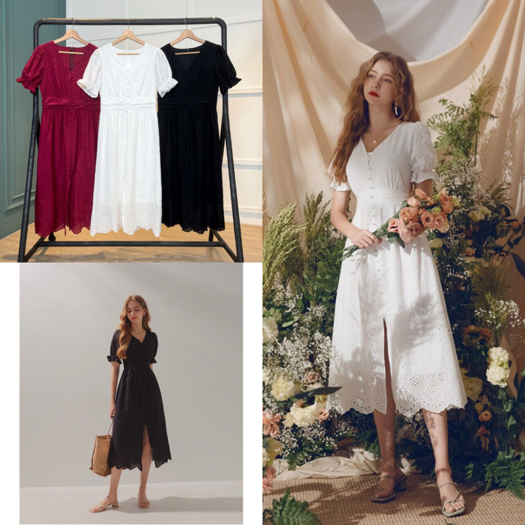 Premium Space Eyelet Dress D10078