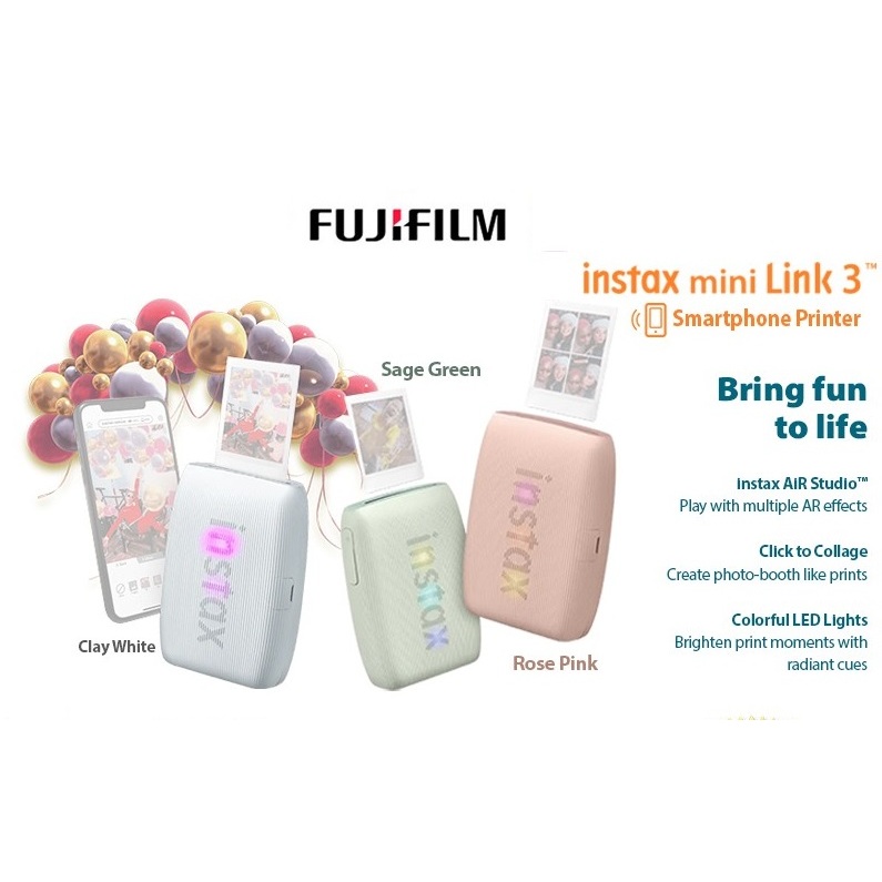 Fujifilm Instax Mini Link 3 Smartphone Printer Fuji Instant Printer HP Portable