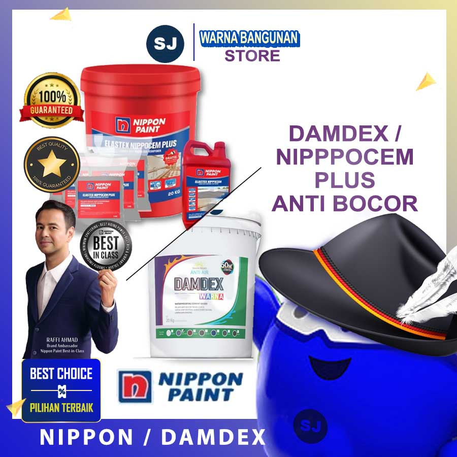 KHUSUS OJOL - DAMDEX WARNA PRIMER 20 KG / NIPPON ELASTEX NIPPOCEM PLUS -20KG SET- PELAPIS WATERPROOF