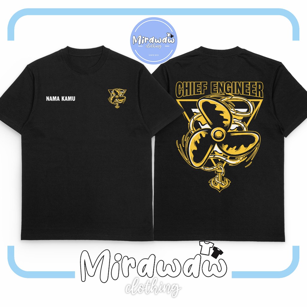 Kaos Chief Engineering Baling Baling Kapal Jangkar Pelaut Gratis Nama Kamu Baju Distro