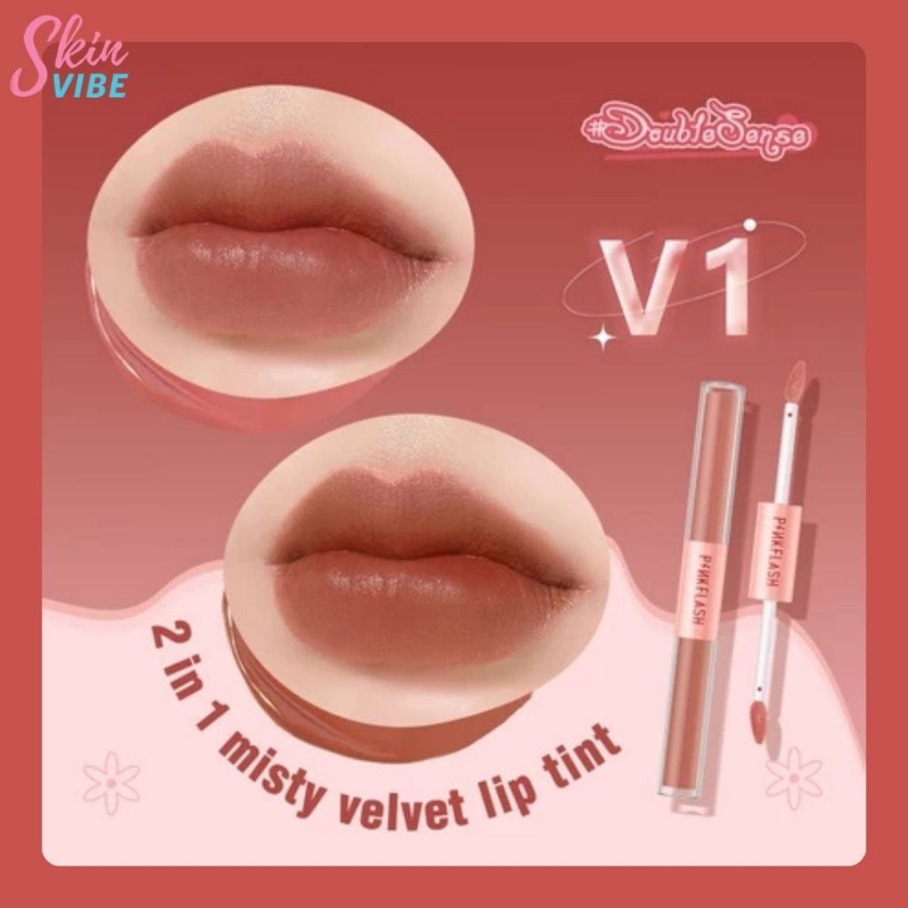 PINKFLASH Duo Lip Gloss Lipstik Ombre DoubleSense