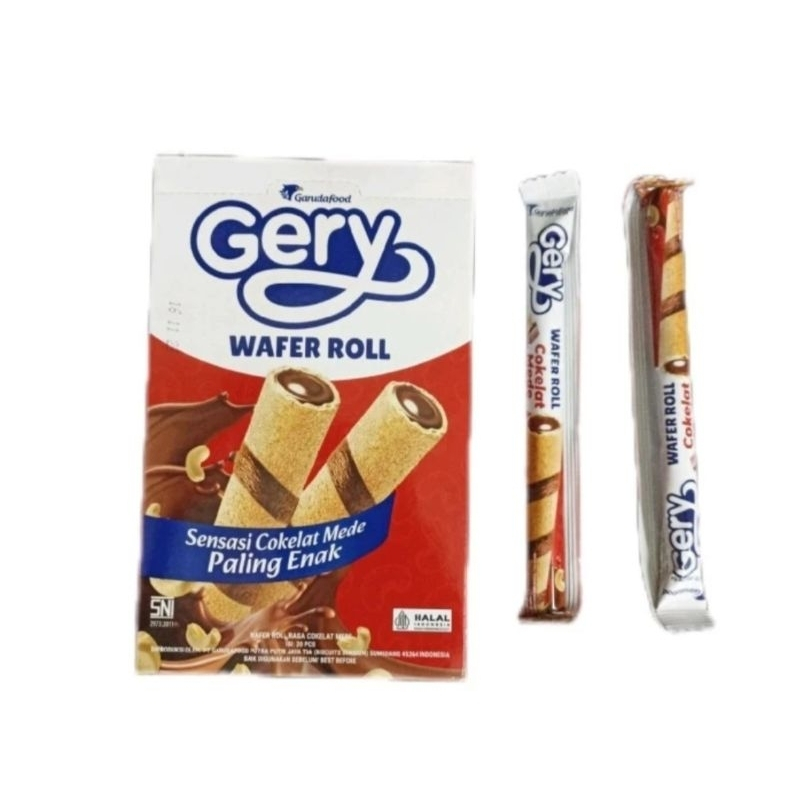 

GERY WAFER ROLL DUS 20PCS SALUUT COKLAT MAKANAN RINGAN SNACK CEMILAN ANAK GROSIR MURAH GARUDA FOOD