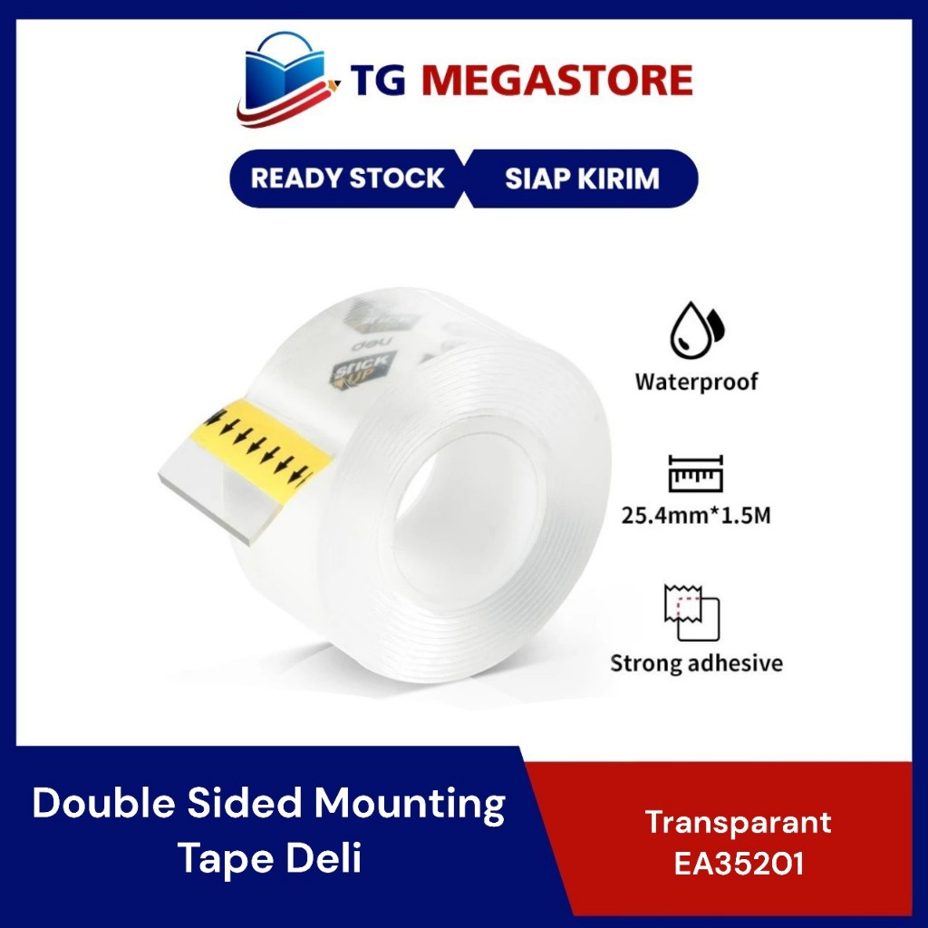 

Double Sided Mounting Tape Deli Transparant - EA35201