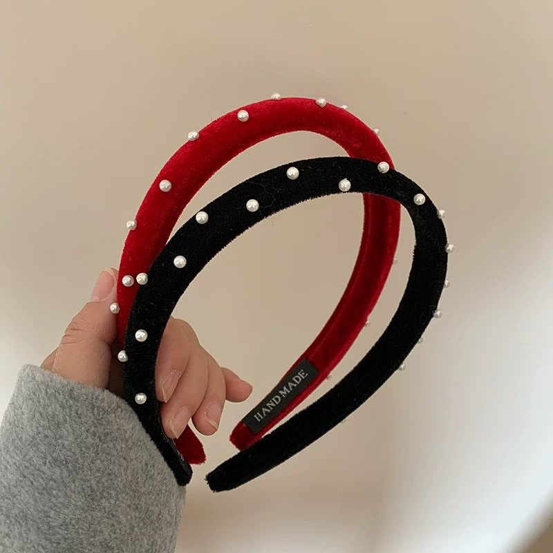 Bando Mutiara Bandana Korea Bando Bandana Wanita Dewasa Bando merah