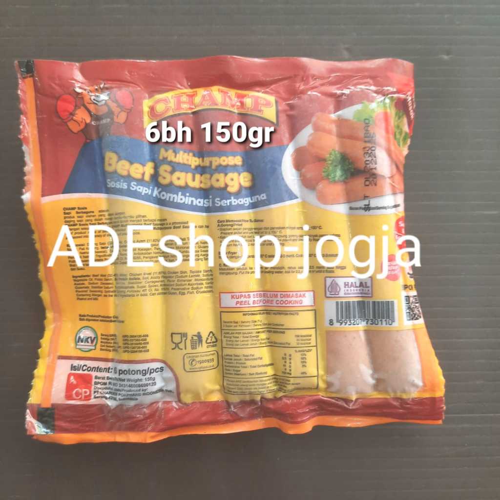

sosis sapi Champ isi 6 150gr beef sausage multipurpose kombinasi serbaguna