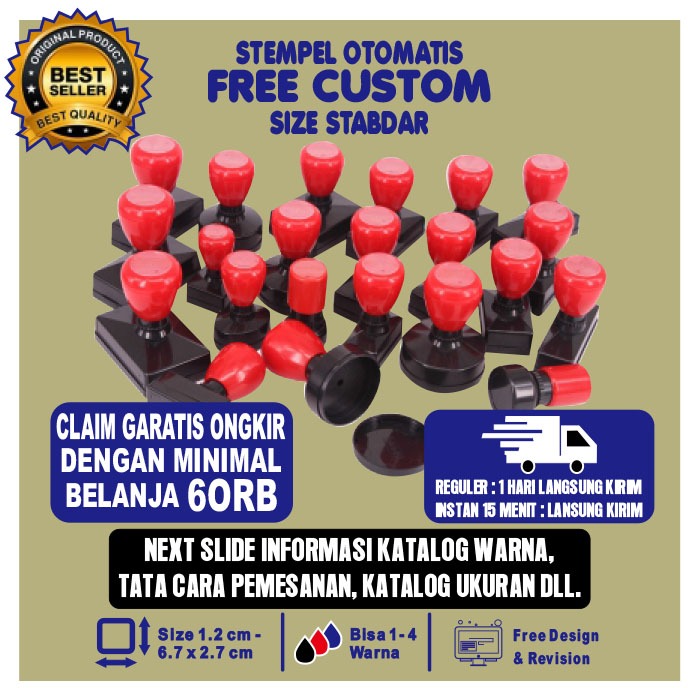

Stempel Custom - 1 Hari Jadi - Free Design