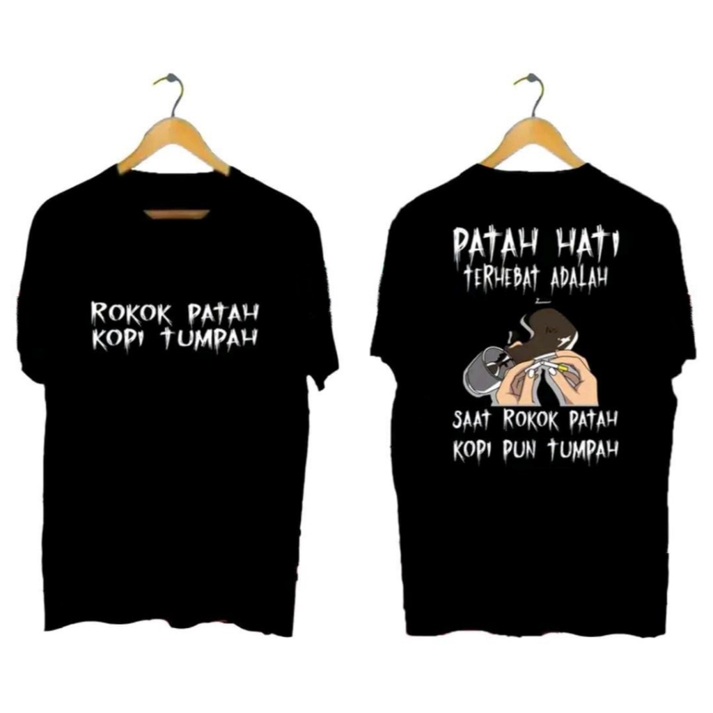 Kaos Rokok Patah Kopi Tumpah Lengan Pendek/Baju Distro Oblong Dewasa