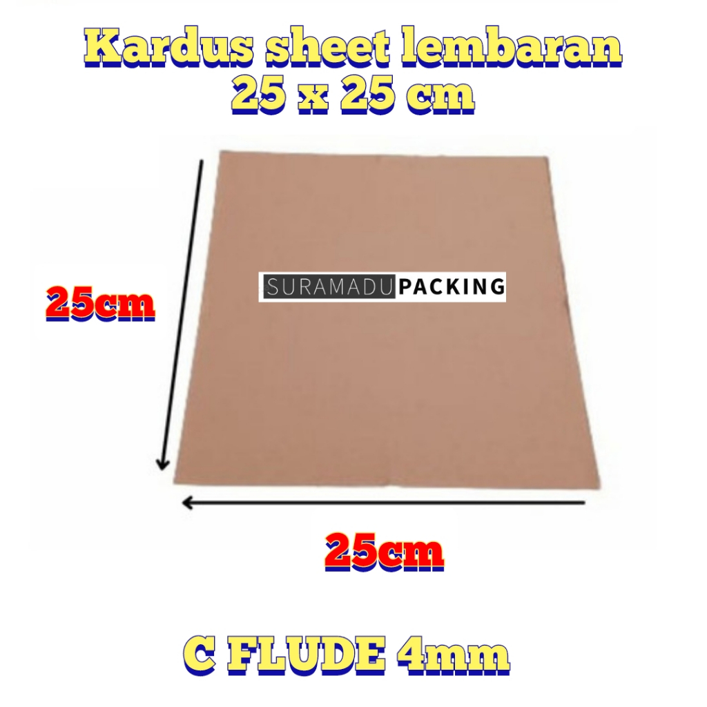 

KARDUS SHEET 25x25 cm / 25x25 cm Kardus Lembaran Polos / Kardus Karton lembaran polos / Karton lembaran corrugated