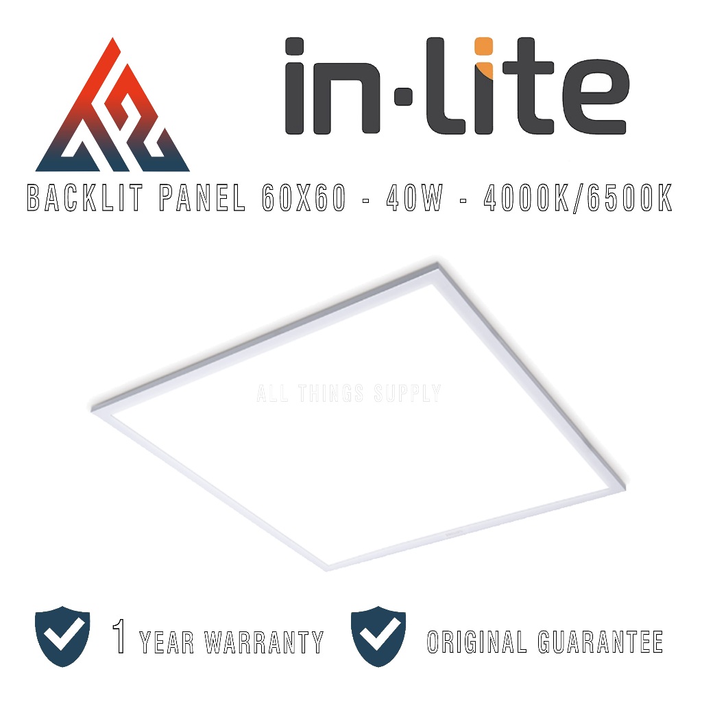Inlite INBP-6060 LED Lampu Downlight 60X60 Backlit Slim Panel 40W Kuning / Putih - In-Lite 40 W 40Wa
