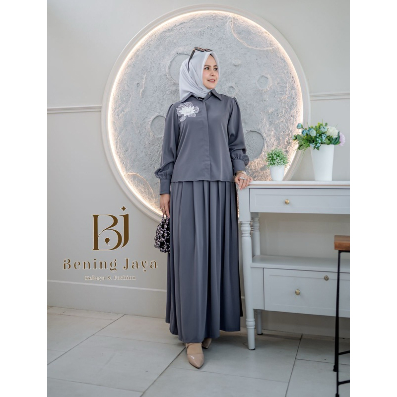 Bening jaya One Set Wanita Kekinian One Set Rok Baju Wanita Baju Setelan Wanita Kekinian