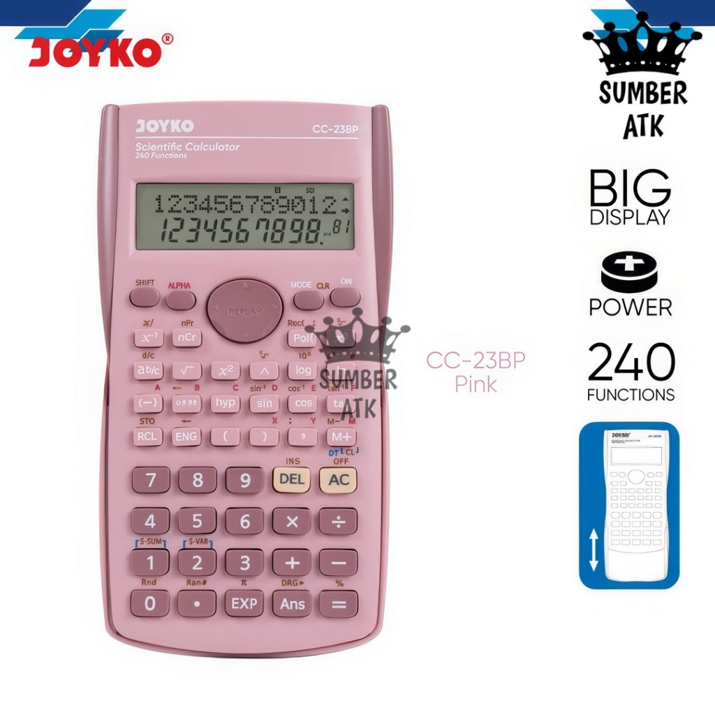 

Scientific Calculator Kalkulator Ilmiah Joyko CC-23BP 240 Functions