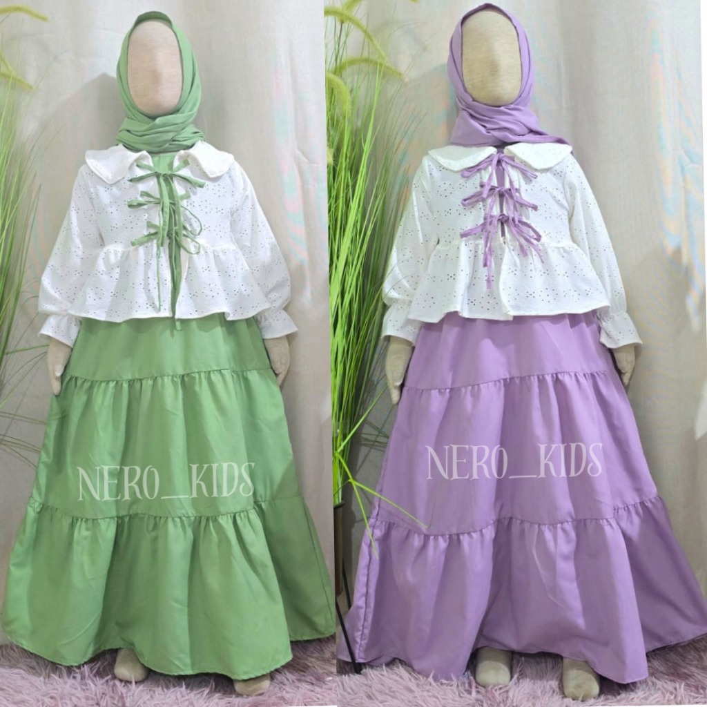 [ GRATIS HIJAB ]  Baju Gamis Fayola Gamis Anak Perempuan Model Viral Korean Style Bahan Lilli Usia 3