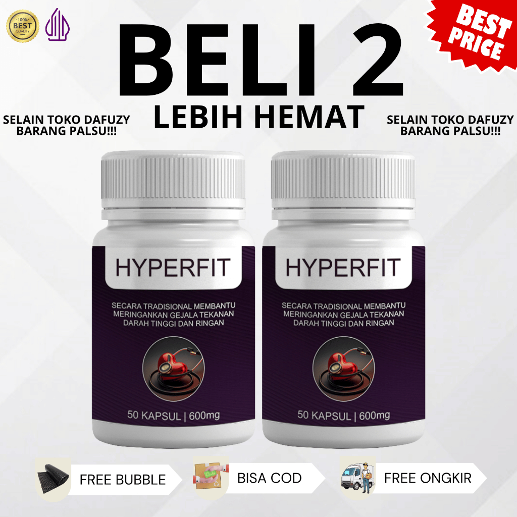HYPERFIT 2 Botol - Herbal Darah Tinggi Hipertensi Penurun Tekanan Darah Tinggi Hypertensi Kolesterol