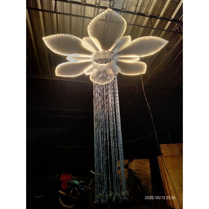 Lampu tirai bunga lampu kelopak dekorasi