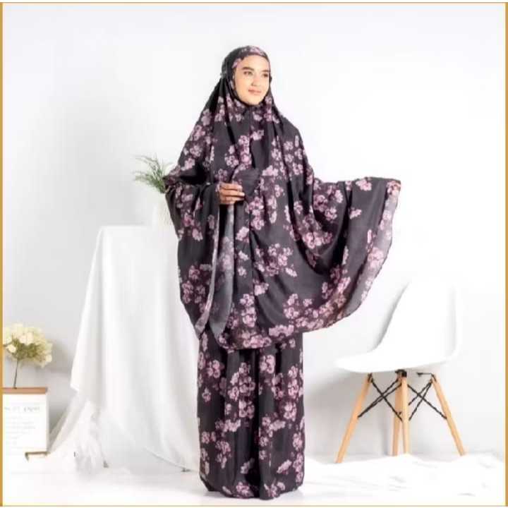 Mukena Bali Motif Bunga Mukena Traveling JUMBO