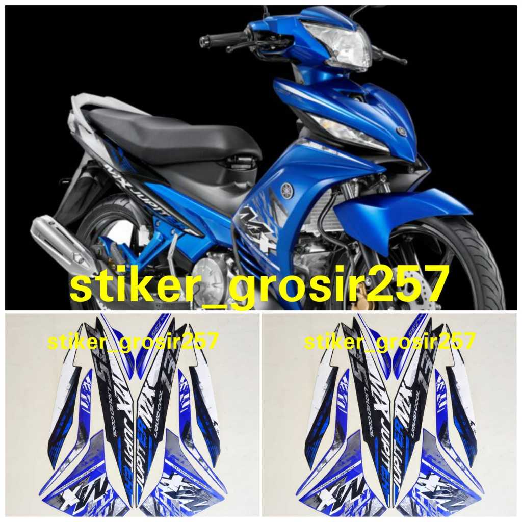STIKER STRIPING LIS BODY MOTOR JUPITER MX 135 2014 MX NEW WARNA BIRU HITAM