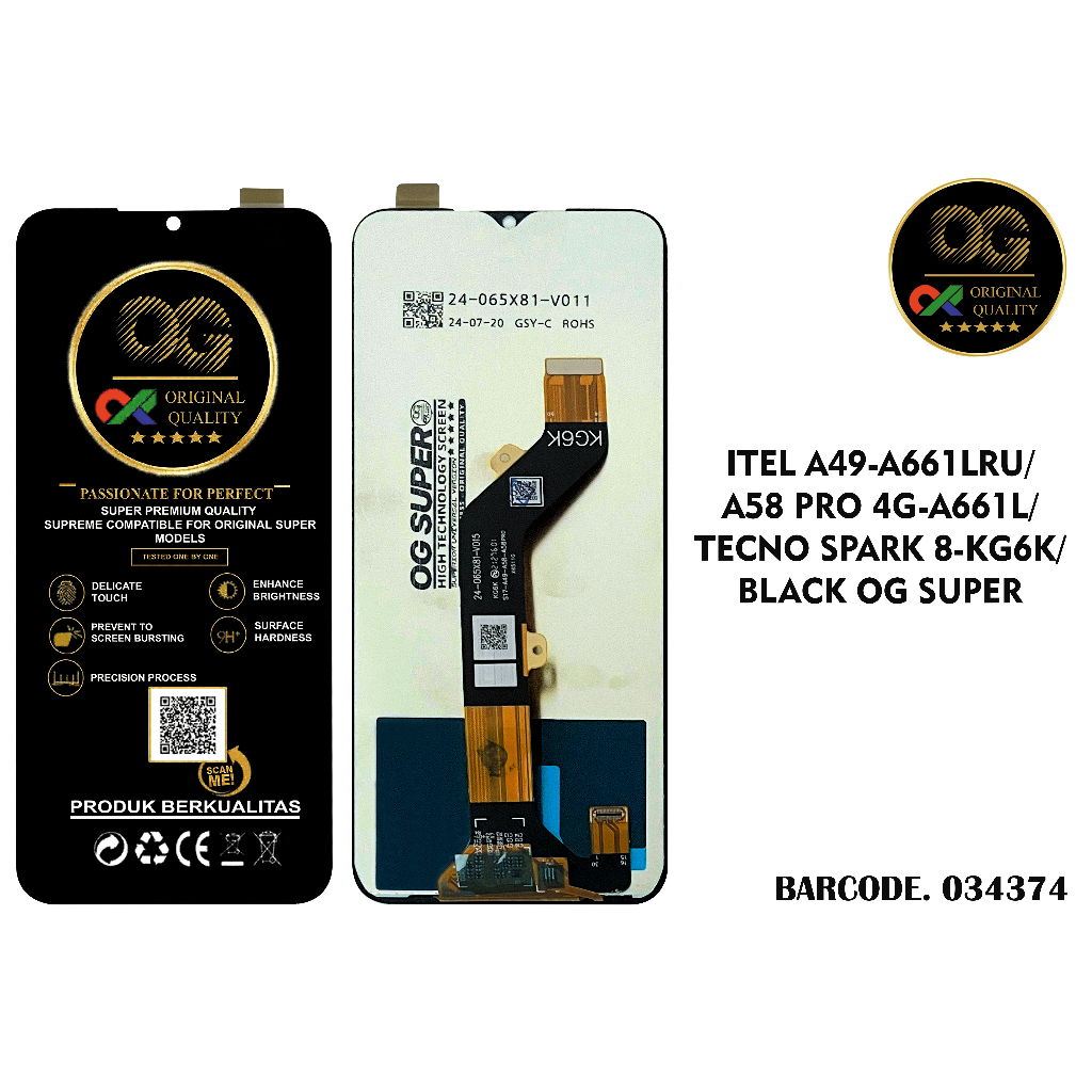LCD INFINIX ITEL A49 / SPARK 8 / KG6K / A661L / A661W / A661WP / KG6P