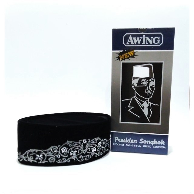 AWING Songkok Motif Bordir Antique Perak New Songkok Awing Original
