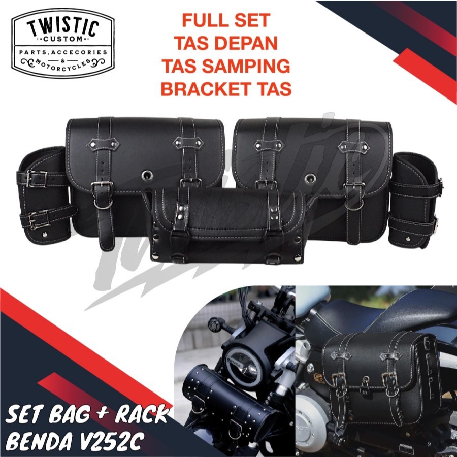 Side Box Side Bag Saddle Bag Full Set Tas Depan Sam Pannier + cket Rack Rak Tas Touring Motor Keeway