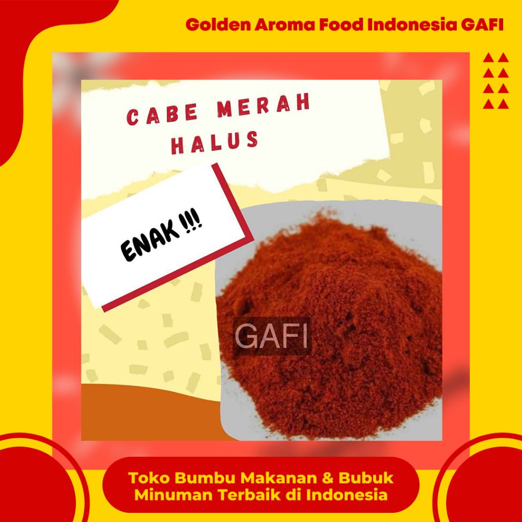 

GAFI Food Cabe Bubuk Merah Halus 1 Kg Enak Lezat Murah Halal, Red Chili Powder 1Kg