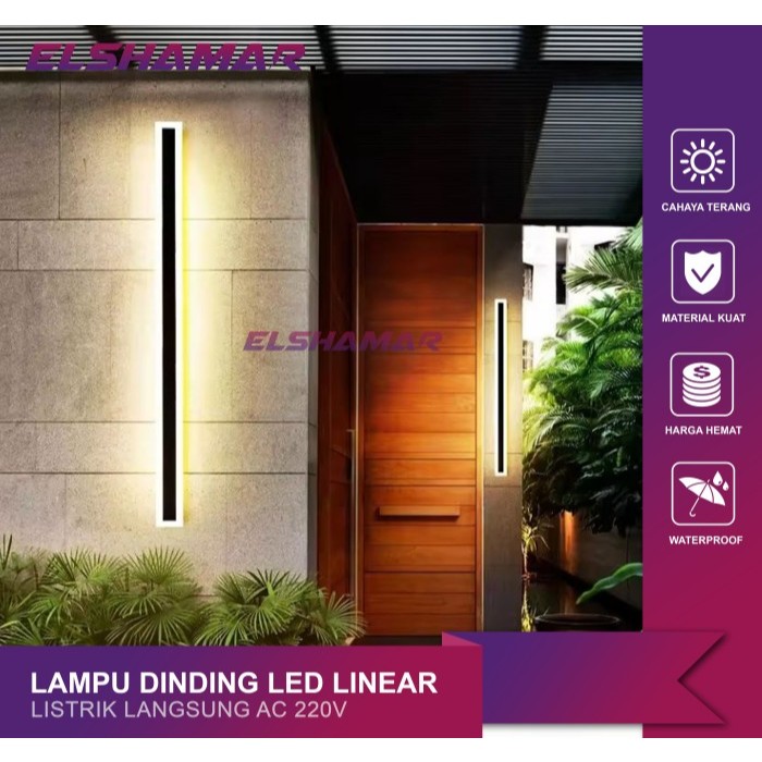 Lampu Dinding Outdoor Waterproof Taman LED Panjang Cafe Dekorasi Rumah
