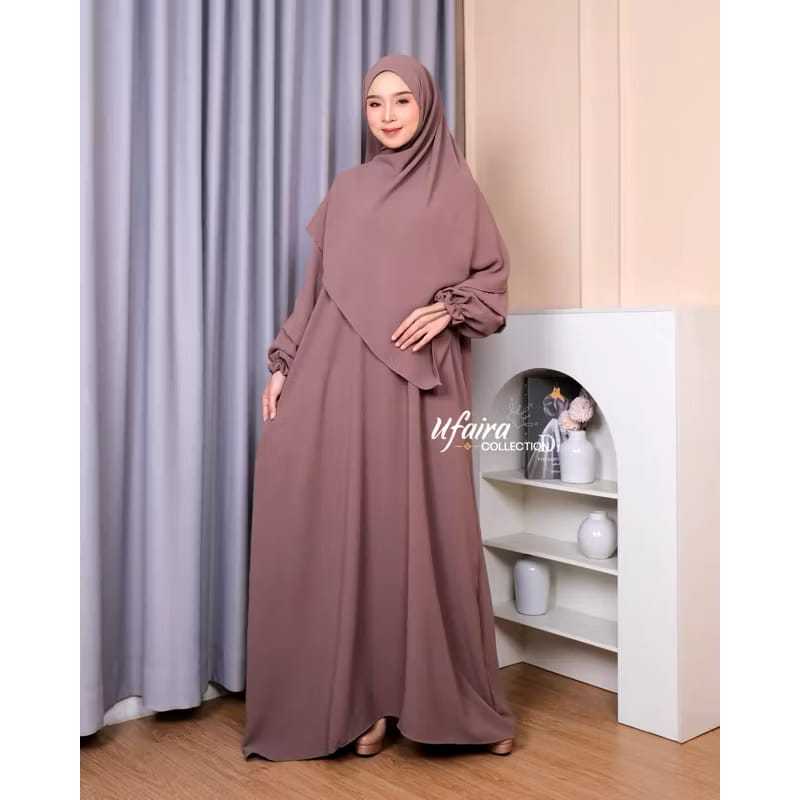 Laiha Collection Baju Gamis Lebaran 2025  Salma abaya Set Pasmina Model Gamis terbaru Polos