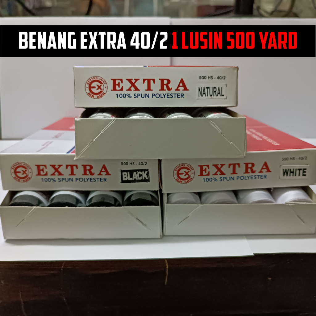 Benang Jahit EXTRA 40/2 1 LUSIN 500 Yards