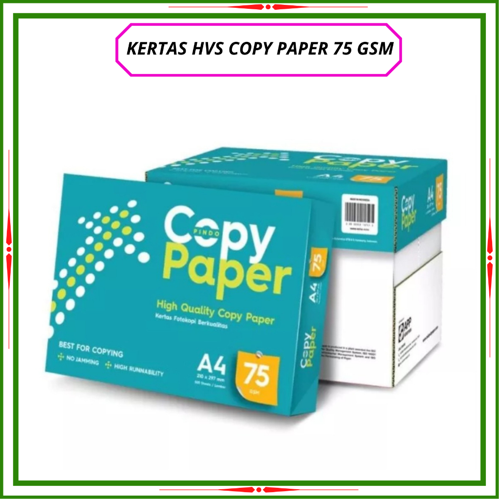 

Copy Paper Kertas HVS A4 75 gr 1 RIM 500 Lembar