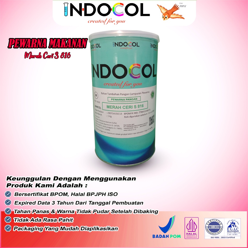 

Pewarna Makanan INDOCOL MERAH CERI S-816 (CHERRY RED)