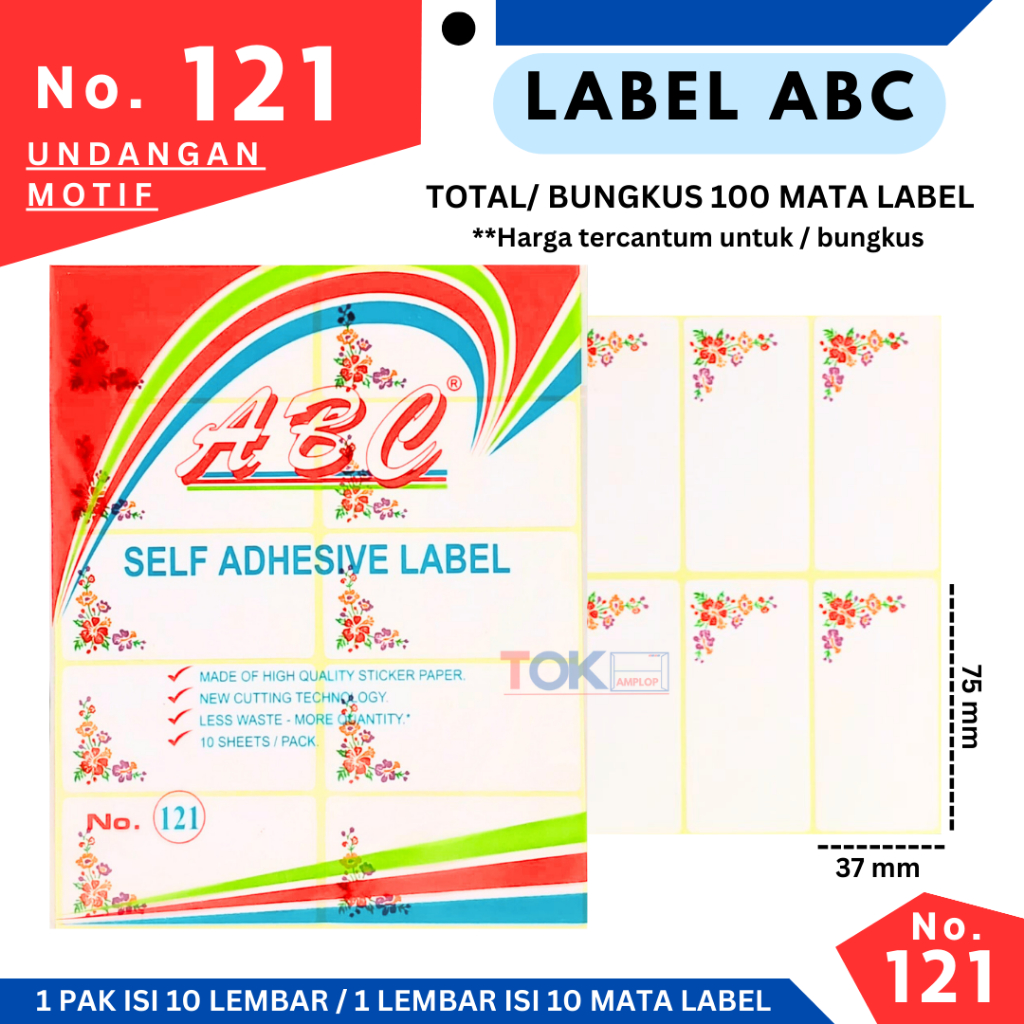 

Stiker Label 121 Motif / STICKER