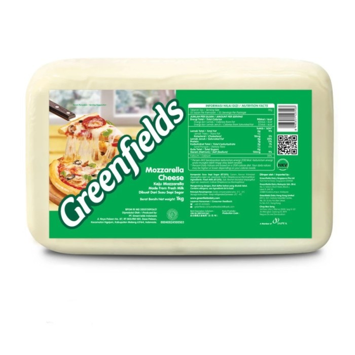 

Keju Mozzarella Greenfields 1000g - Khusus Makassar