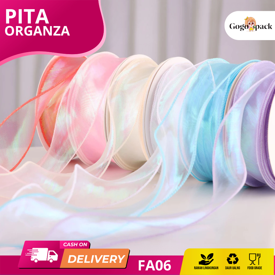 

Pita kado / Pita organza / Pita dekorasi / Pita flower / Pita kemasan I FA06