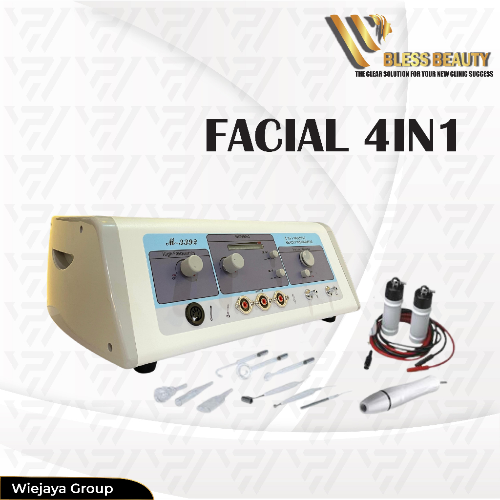 Alat Facial 4in1 Ultrasonik Galvanic Vacumm Mencerahkan Kulit Facial 4 in 1
