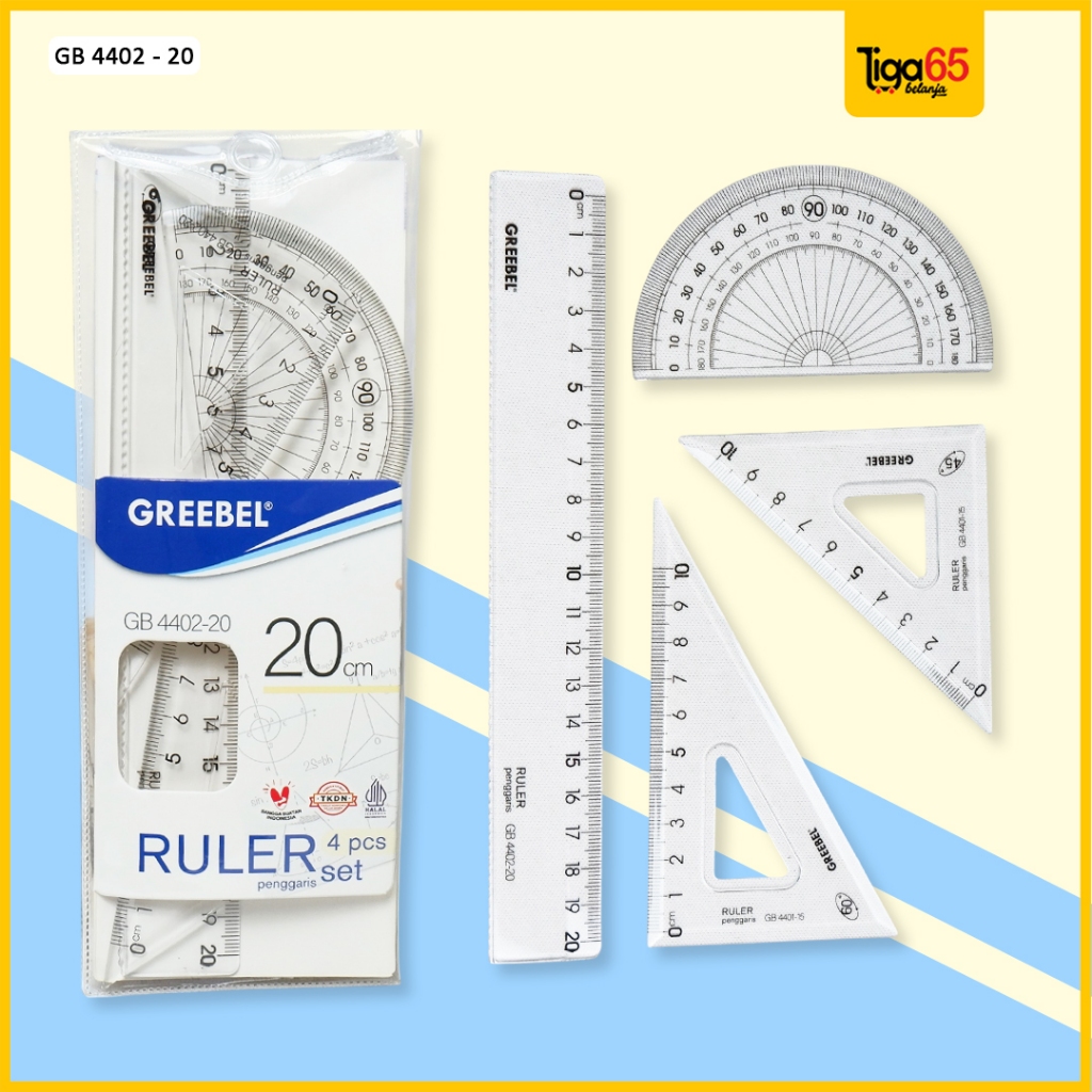 

Yds 365 Penggaris Plastik Greebel / Alat Ukur / Penggaris Set 4IN1 / Plastik Ruler 4402-20