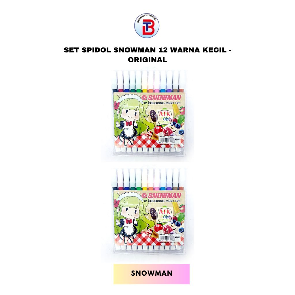 

Set Spidol Snowman 12 Warna Kecil - Original