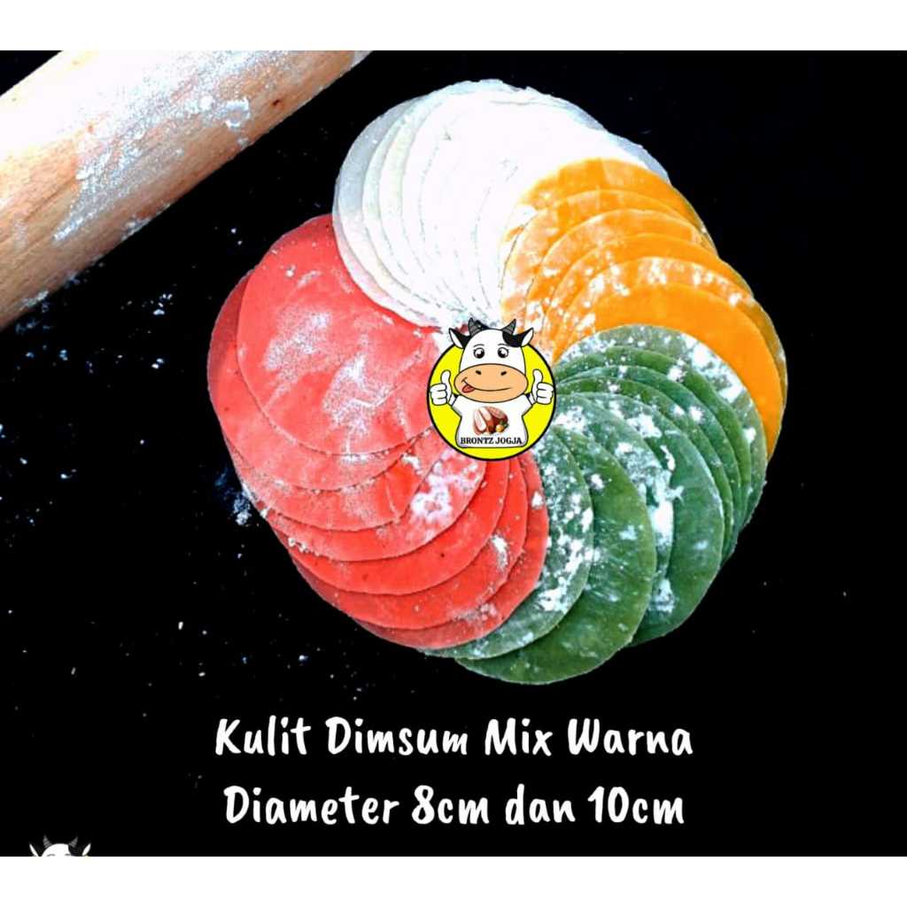 

KULIT DIMSUM MIX WARNA KEMASAN 200GR-FROZEN FOOD-BRONTZ JOGJA